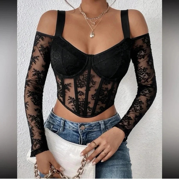 . Tops - Boho lace bustier cami top